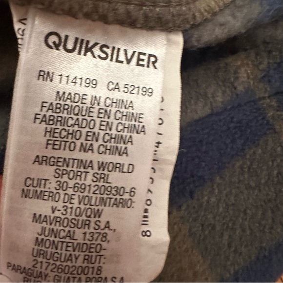 Quiksilver plaid fleece Flannel Shirt Size L (v) - Picture 8 of 12